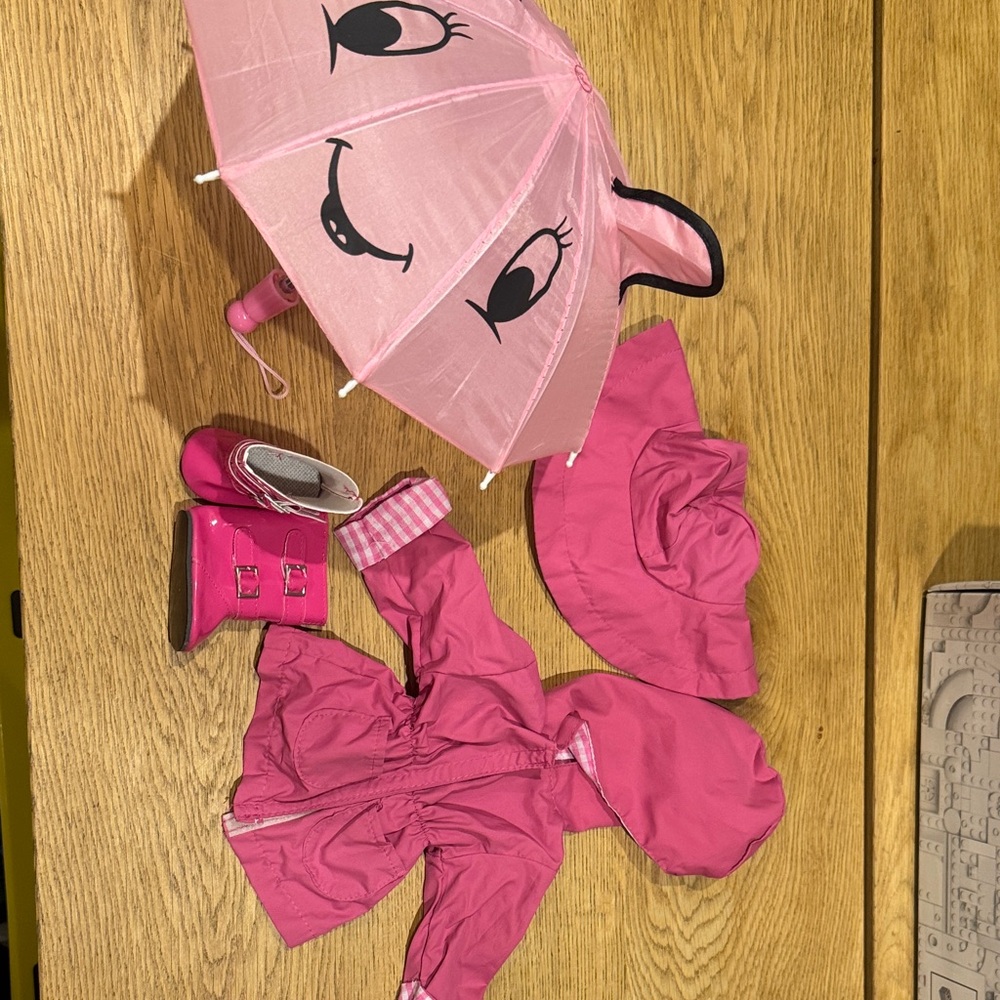 American Girl Pink Doll Rain Set